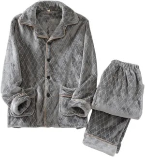 Women's Fuzzy Fleece Pajamas Set Soft Cozy Flannel Pjs 2 Piece Winter Thermal Plush Lounge Set Warm Thick Sleepwear