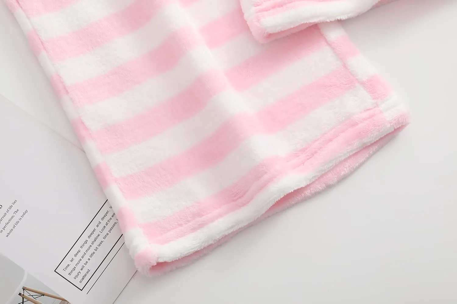 Womens Fuzzy Pajama Pants Elastic Waist Fluffy Pj Fleece Striped Pj Pants Comfy Lounge Sleepwear Pants with Pockets