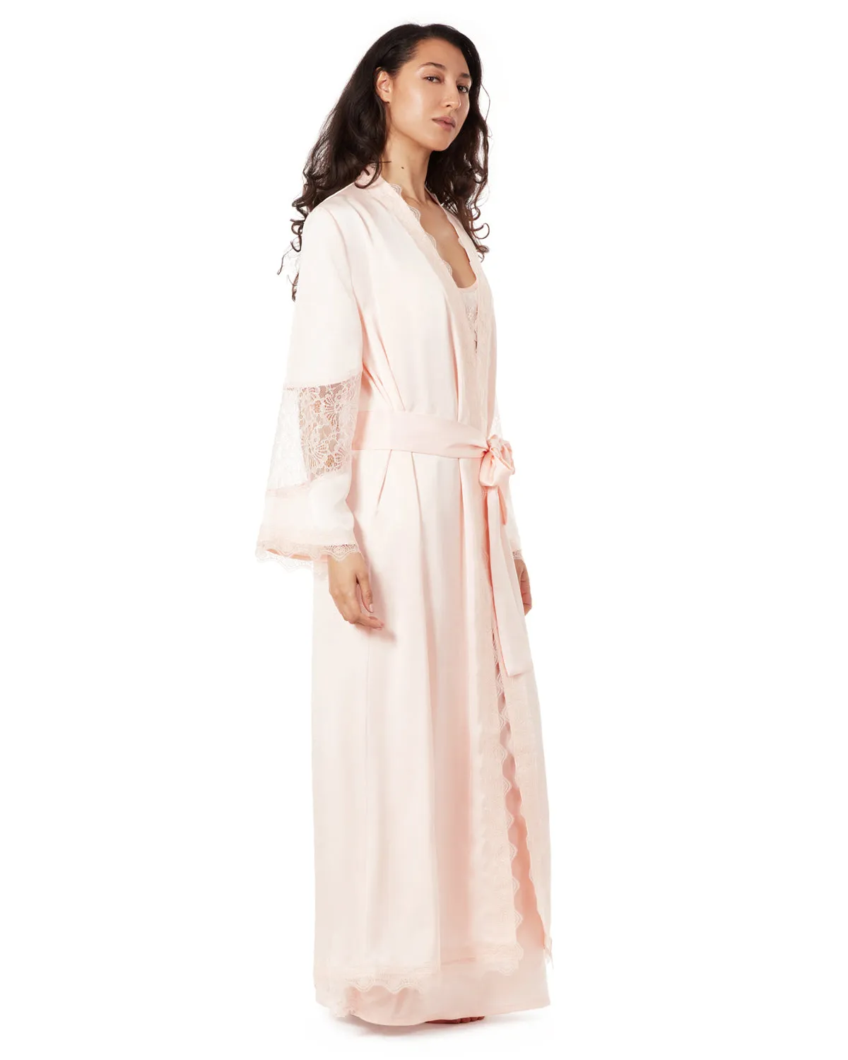 Women's Lace Trimmed Robe