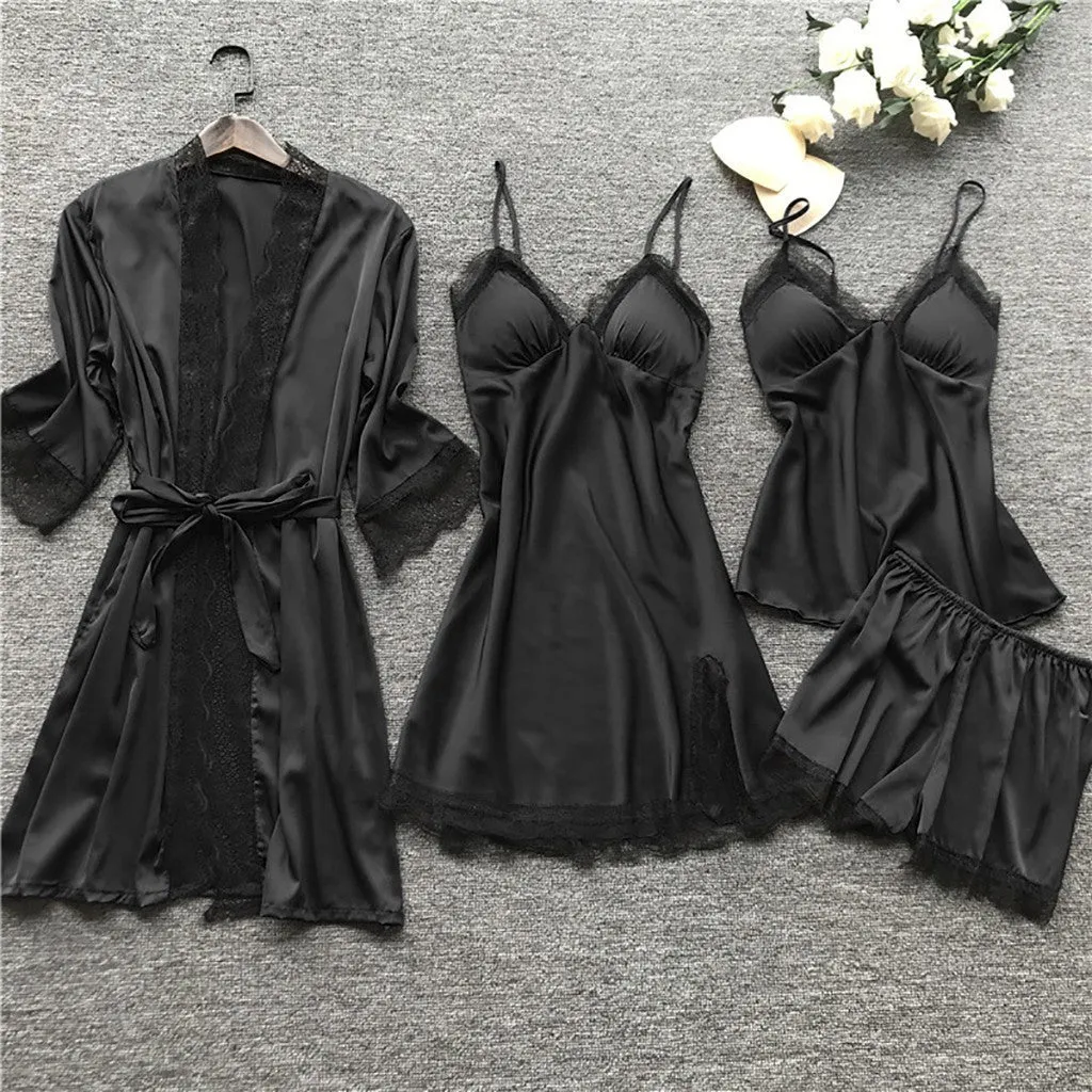 Women's Lightweight Loose Comfortable Pajamas 4-Piece Set