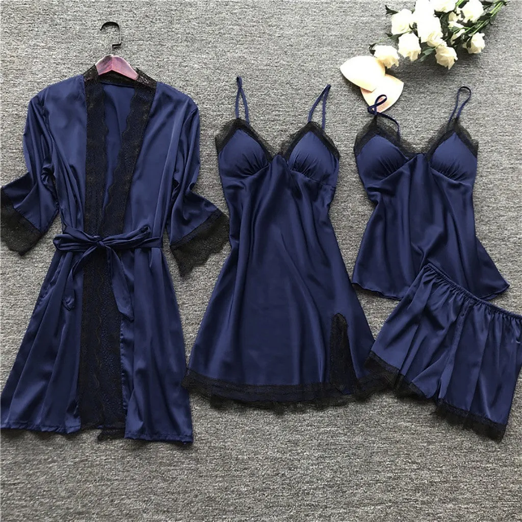 Women's Lightweight Loose Comfortable Pajamas 4-Piece Set