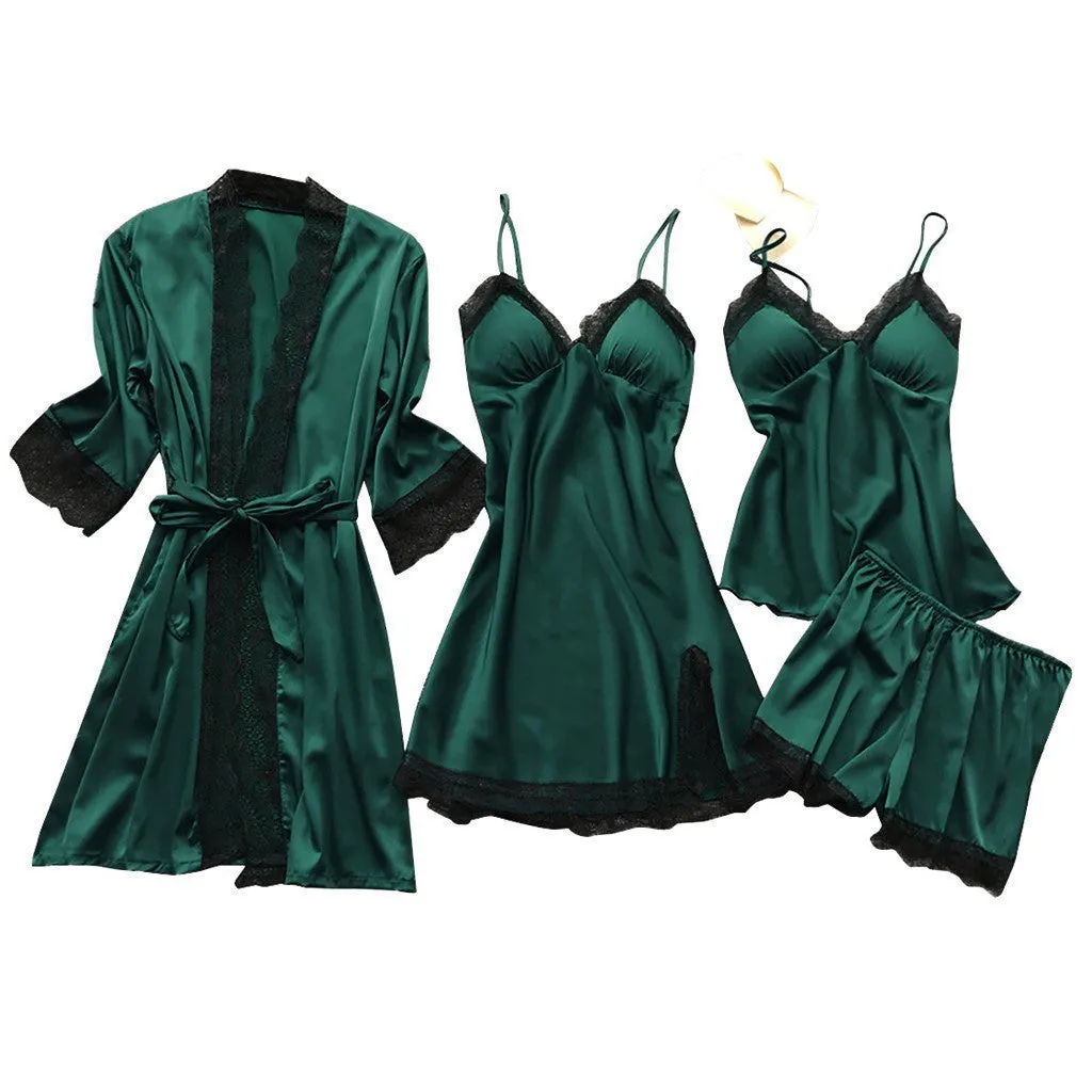 Women's Lightweight Loose Comfortable Pajamas 4-Piece Set