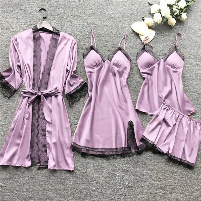 Women's Lightweight Loose Comfortable Pajamas 4-Piece Set
