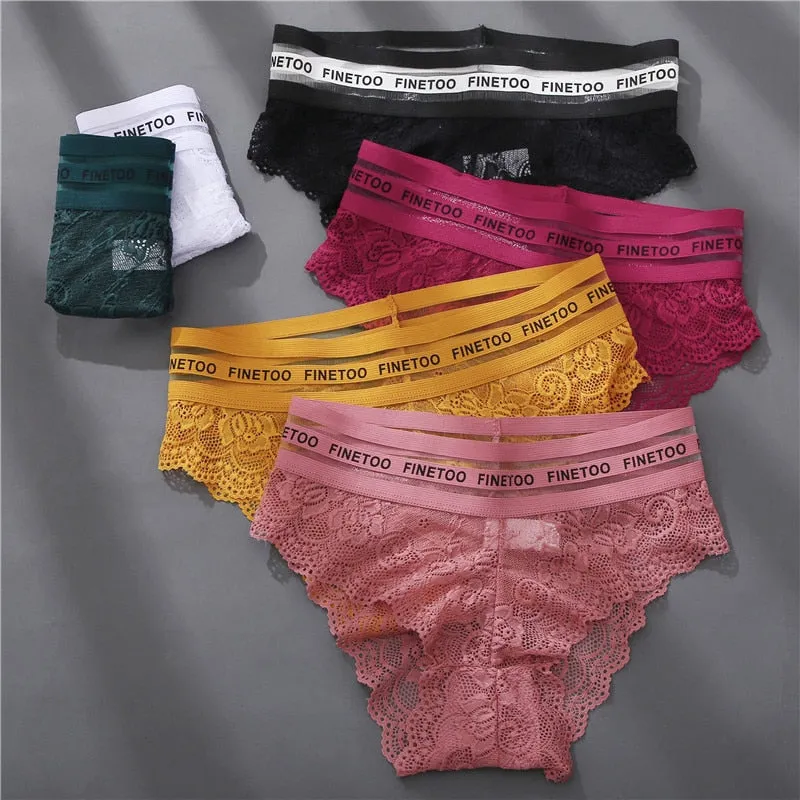 Women's Lingerie Lace Panties Underwear Floral Perspetive Panties Lace Panty Mesh Waist Seamless Briefs