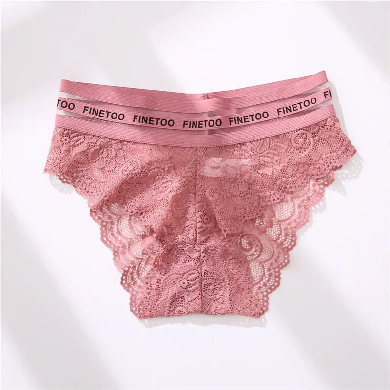Women's Lingerie Lace Panties Underwear Floral Perspetive Panties Lace Panty Mesh Waist Seamless Briefs