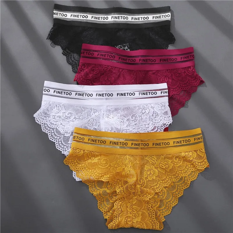 Women's Lingerie Lace Panties Underwear Floral Perspetive Panties Lace Panty Mesh Waist Seamless Briefs