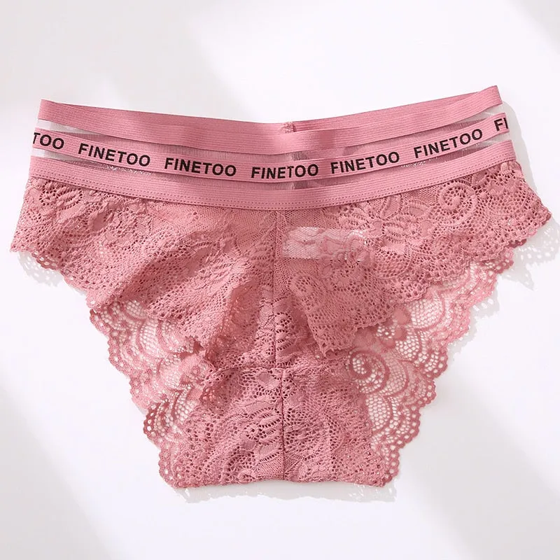 Women's Lingerie Lace Panties Underwear Floral Perspetive Panties Lace Panty Mesh Waist Seamless Briefs