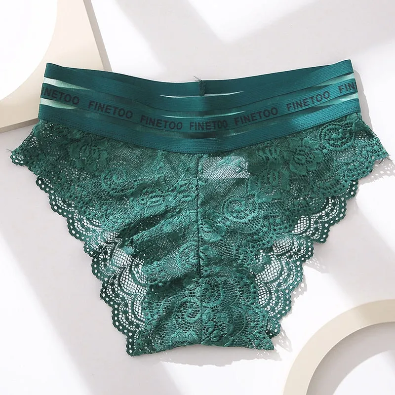 Women's Lingerie Lace Panties Underwear Floral Perspetive Panties Lace Panty Mesh Waist Seamless Briefs