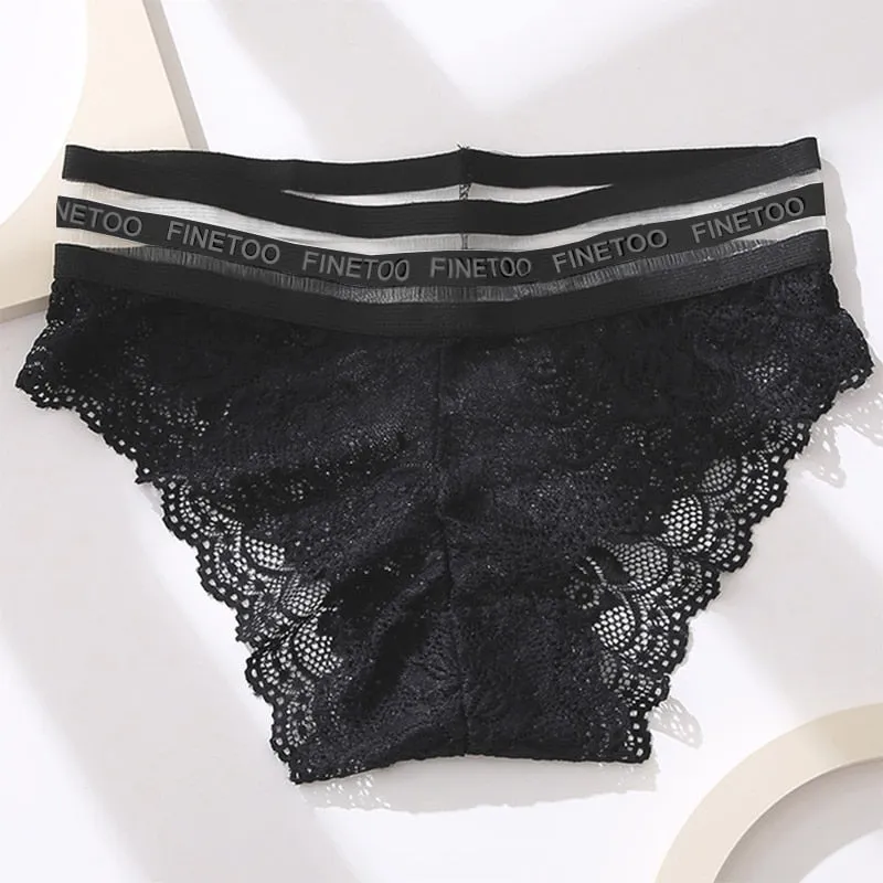 Women's Lingerie Lace Panties Underwear Floral Perspetive Panties Lace Panty Mesh Waist Seamless Briefs