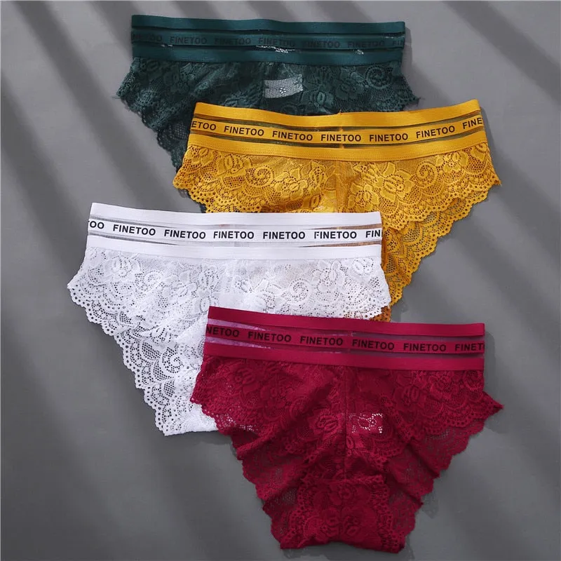 Women's Lingerie Lace Panties Underwear Floral Perspetive Panties Lace Panty Mesh Waist Seamless Briefs