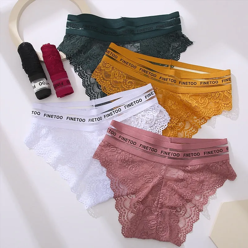 Women's Lingerie Lace Panties Underwear Floral Perspetive Panties Lace Panty Mesh Waist Seamless Briefs