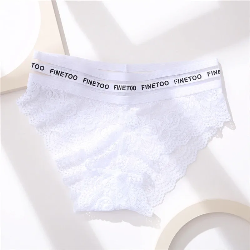 Women's Lingerie Lace Panties Underwear Floral Perspetive Panties Lace Panty Mesh Waist Seamless Briefs