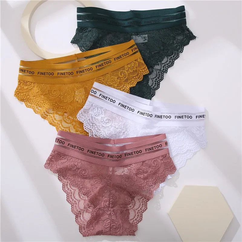 Women's Lingerie Lace Panties Underwear Floral Perspetive Panties Lace Panty Mesh Waist Seamless Briefs