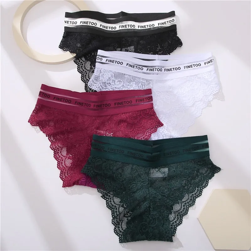 Women's Lingerie Lace Panties Underwear Floral Perspetive Panties Lace Panty Mesh Waist Seamless Briefs