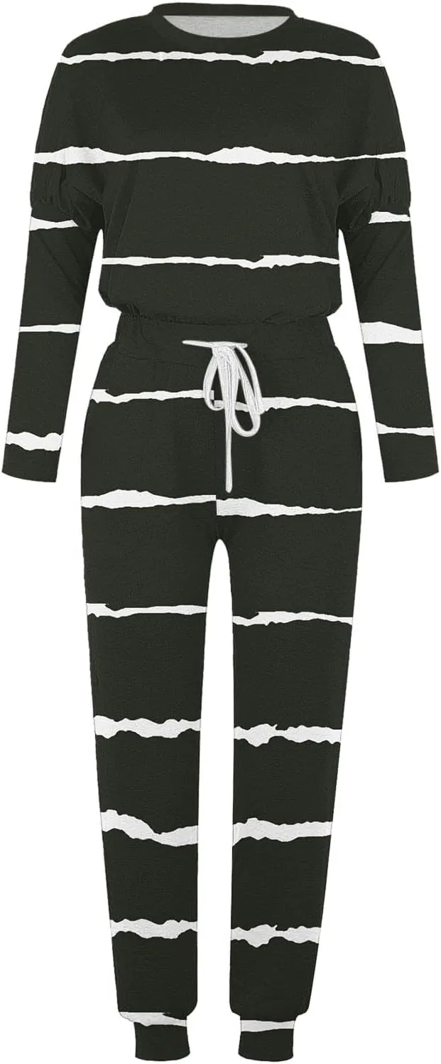 Women's Long Sleeve Sleepwear Women's Two- Solid Casual Top Pants Sets Long Sleeve Wear Sports Suit Pajamas Set