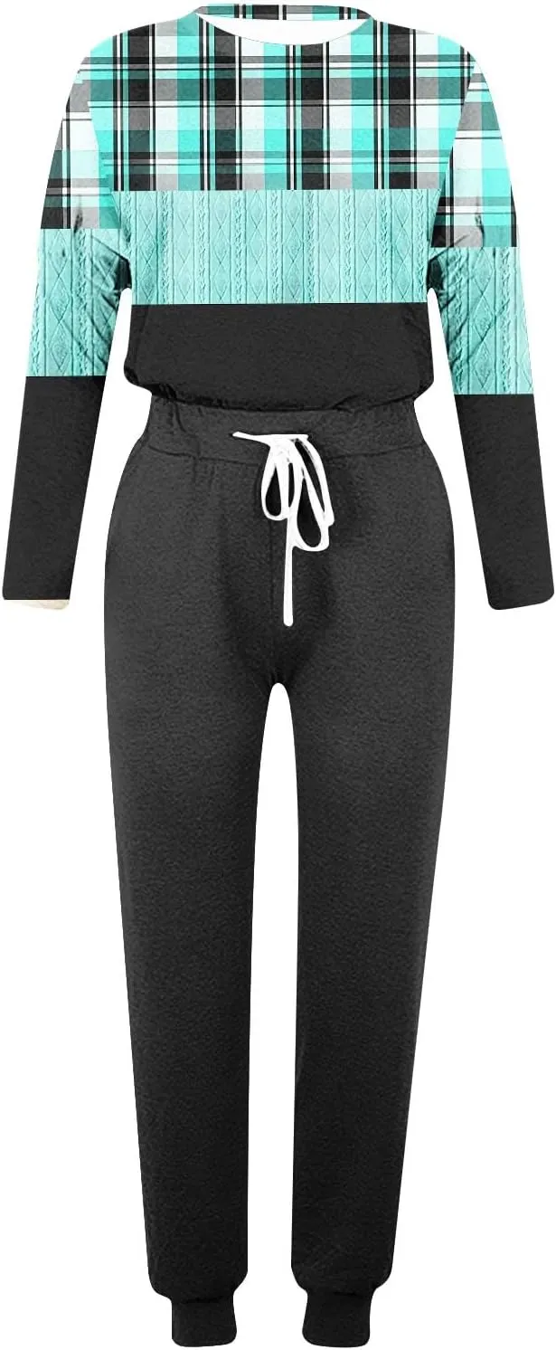Women's Long Sleeve Sleepwear Women's Two- Solid Casual Top Pants Sets Long Sleeve Wear Sports Suit Pajamas Set