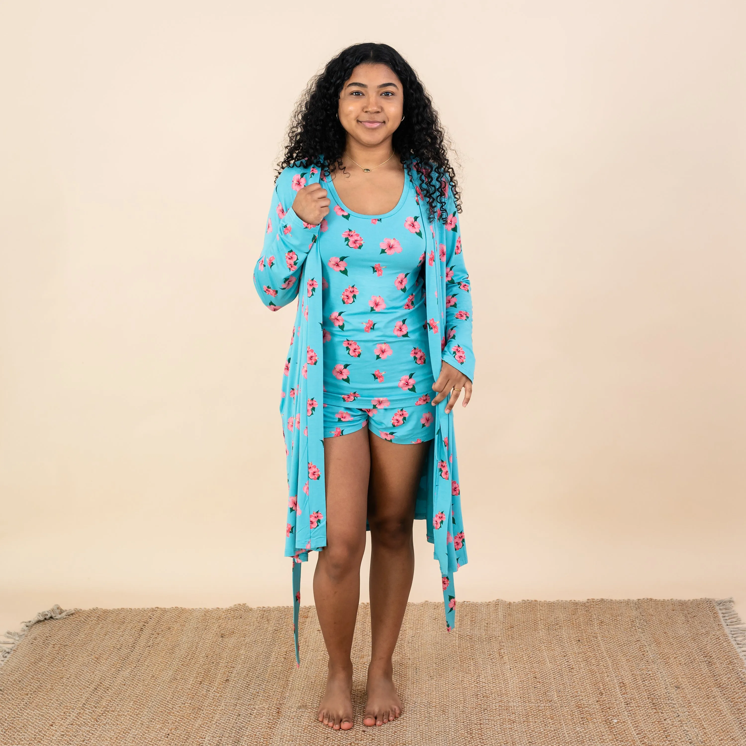 Women’s Lounge Robe in Hibiscus