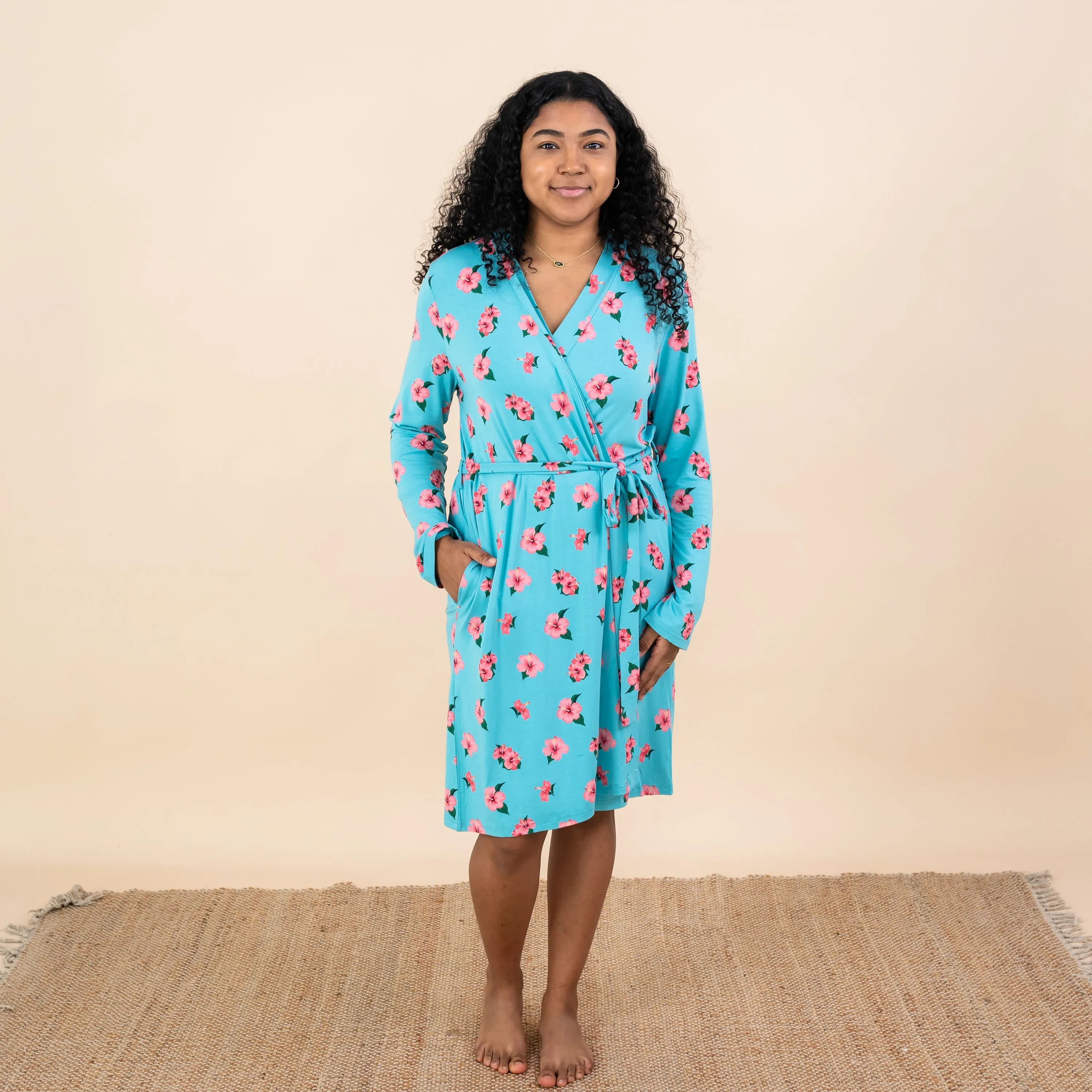 Women’s Lounge Robe in Hibiscus