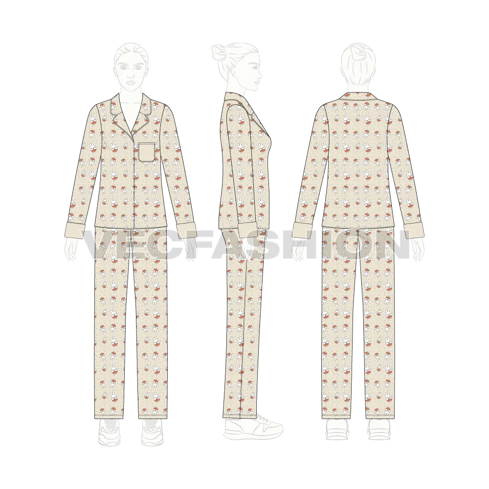Women's Night Suit Vector