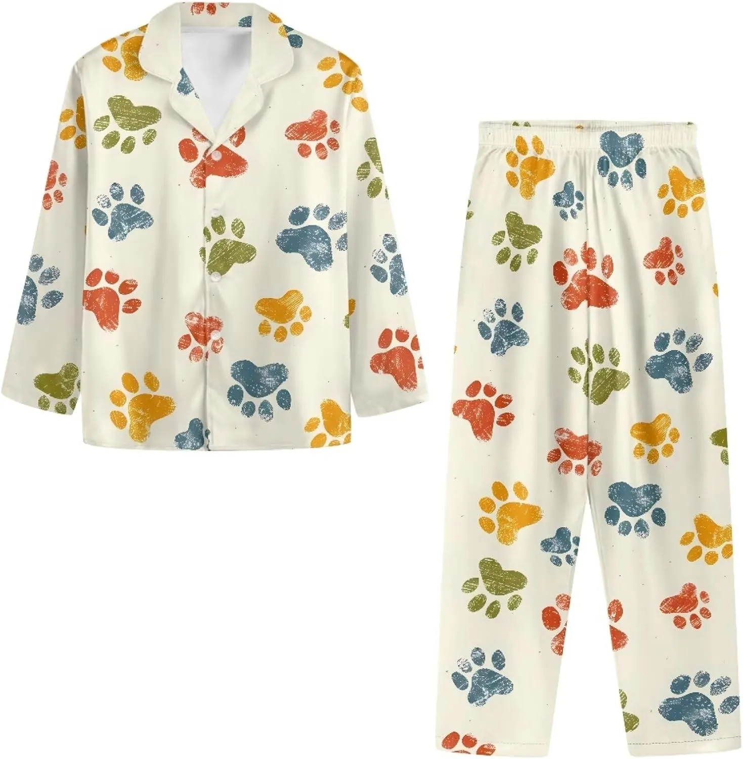 Women's Pajamas 2 Piece Pajama Sets Long Sleeve Sleepwear Ladies Notch Collar Summer Pjs Lounge Sets with Pockets
