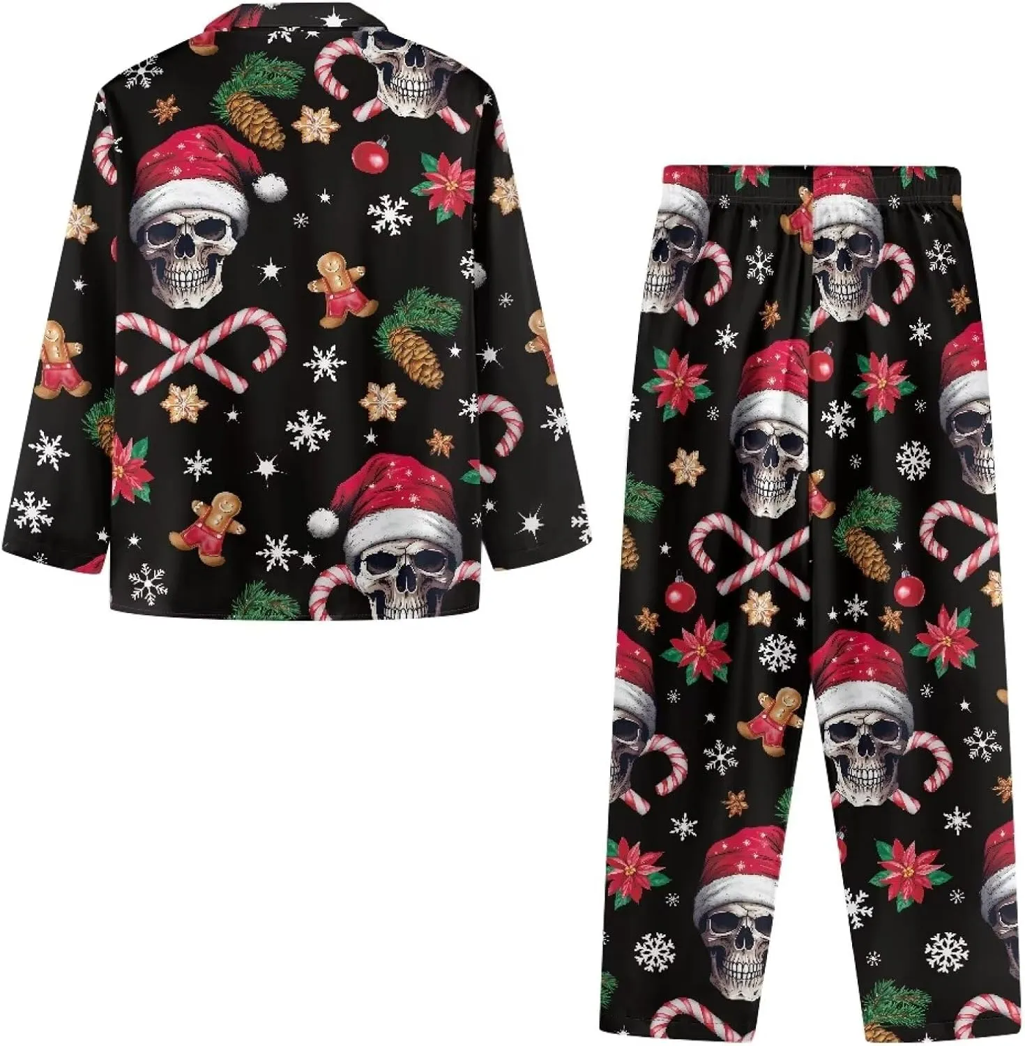 Women's Pajamas 2 Piece Pajama Sets Long Sleeve Sleepwear Notch Collar Summer Pjs Lounge Sets Christmas Outfits