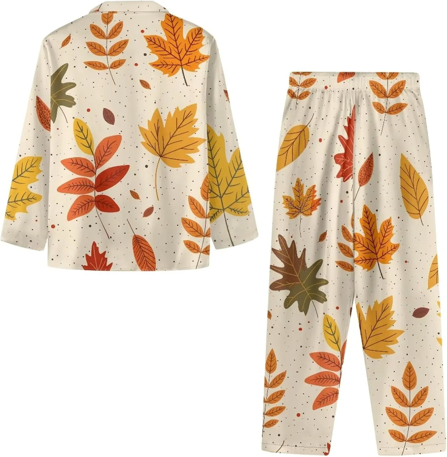 Women's Pajamas 2 Piece Pajama Sets Long Sleeve Sleepwear Notch Collar Summer Pjs Lounge Sets Thanksgiving Outfits