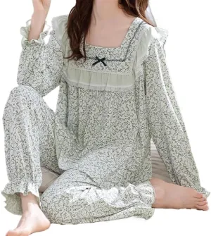 Women's Pajamas Can Be Worn Outside Spring and Autumn Long-sleeved Thin Mother's Casual Home Wear Set