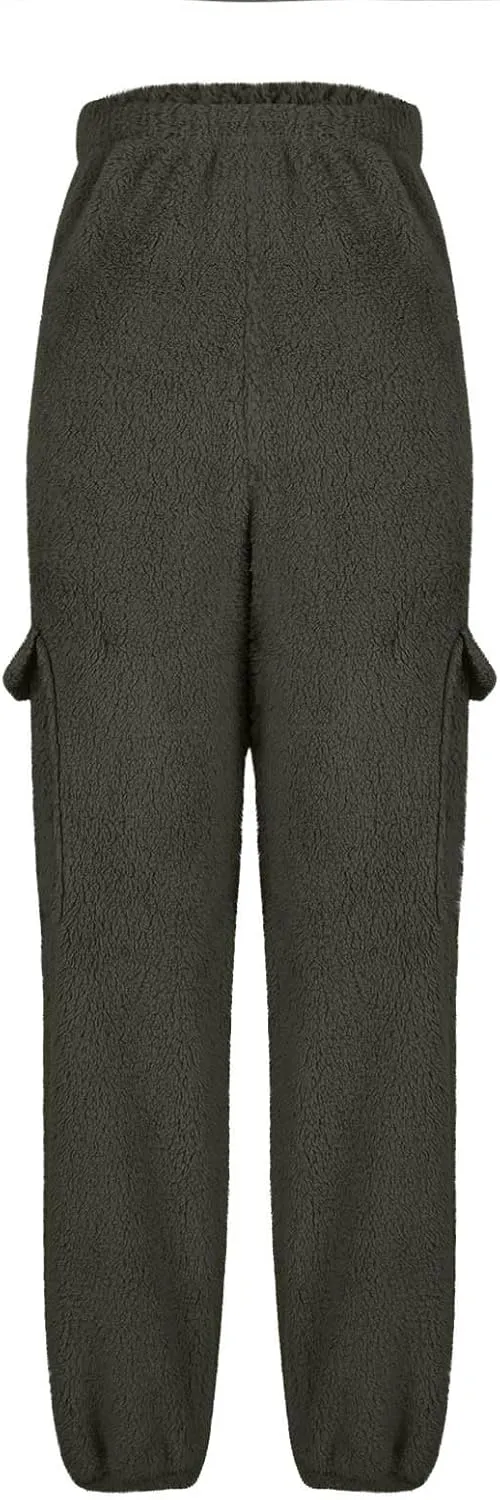 Women's Pajamas Pants Plush Fleece Comfy Lounge Pants Pj Bottoms Flannel Wide Leg Baggy Sweatpants Fuzzy Joggers Pant