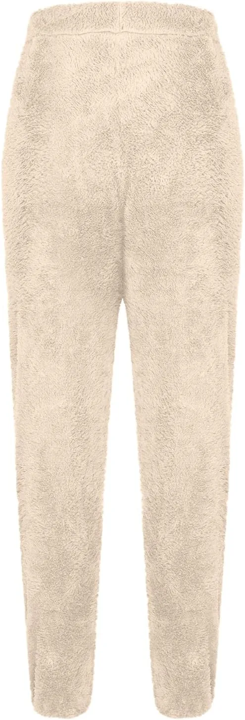 Women's Pajamas Pants Soft Fluffy Fleece Warm Trousers Plush Pajama Pants Comfy Fuzzy Lounge Sleepwear for Men Women