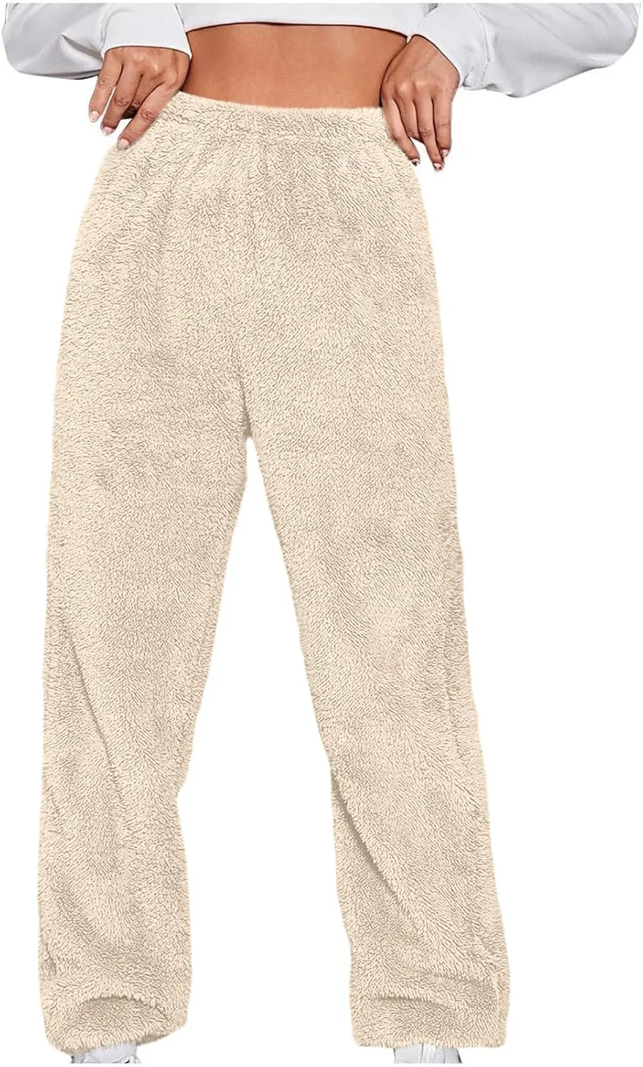 Women's Pajamas Pants Soft Fluffy Fleece Warm Trousers Plush Pajama Pants Comfy Fuzzy Lounge Sleepwear for Men Women