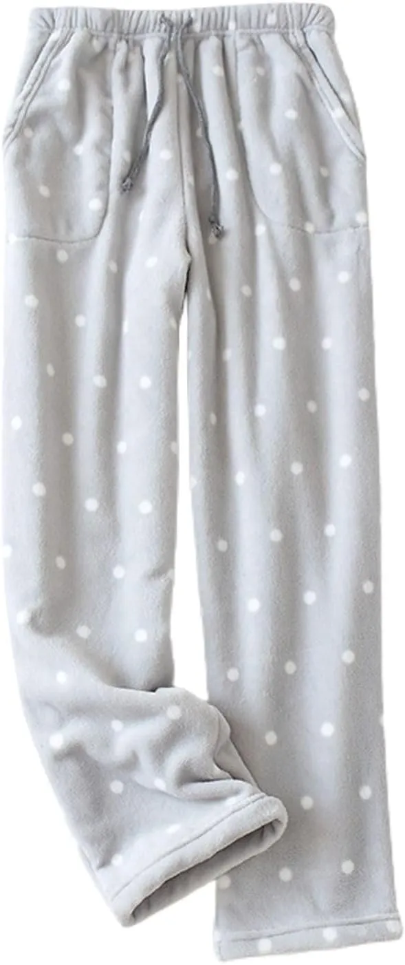 Women's Pajamas Pants Soft Fuzzy Fleece Pants Flannel Straight Leg Winter Warm Lounge Sleeping