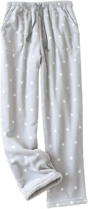 Women's Pajamas Pants Soft Fuzzy Fleece Pants Flannel Straight Leg Winter Warm Lounge Sleeping