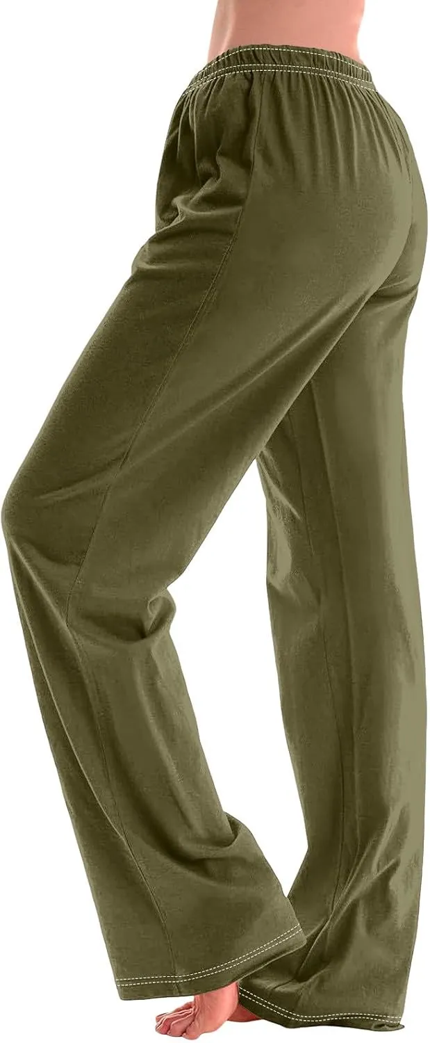 Women's Pajamas Pants Straight Wide Leg Casual Slacks Lounge at Home Daily Routine Cozy Leisure Sleeping Pants