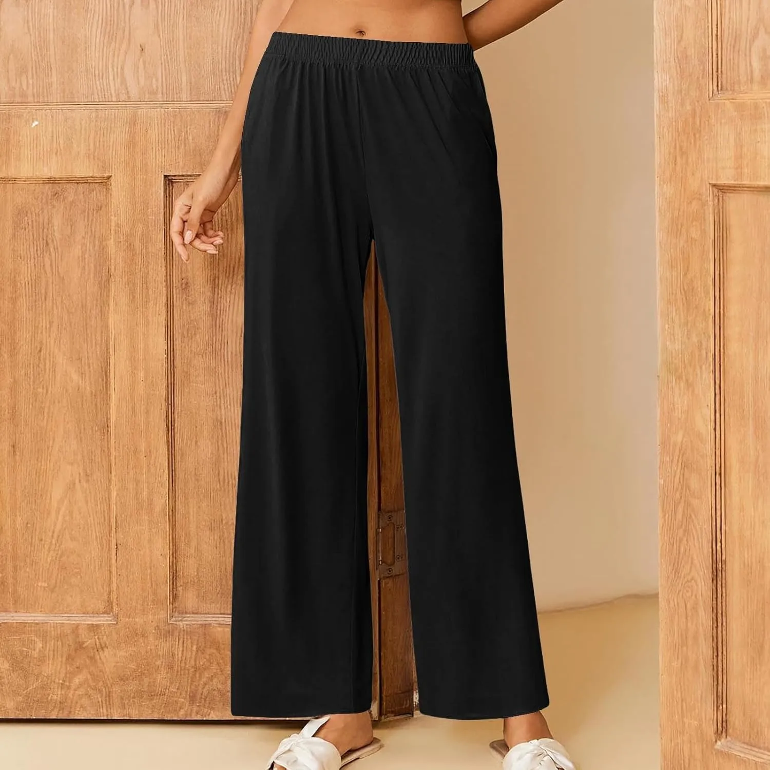 Women's Pajamas Pants Straight Wide Leg Casual Slacks Lounge at Home Daily Routine Cozy Leisure Sleeping Pants