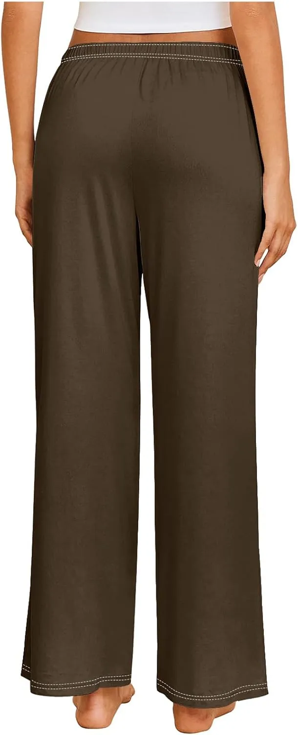 Women's Pajamas Pants Straight Wide Leg Casual Slacks Lounge at Home Daily Routine Cozy Leisure Sleeping Pants