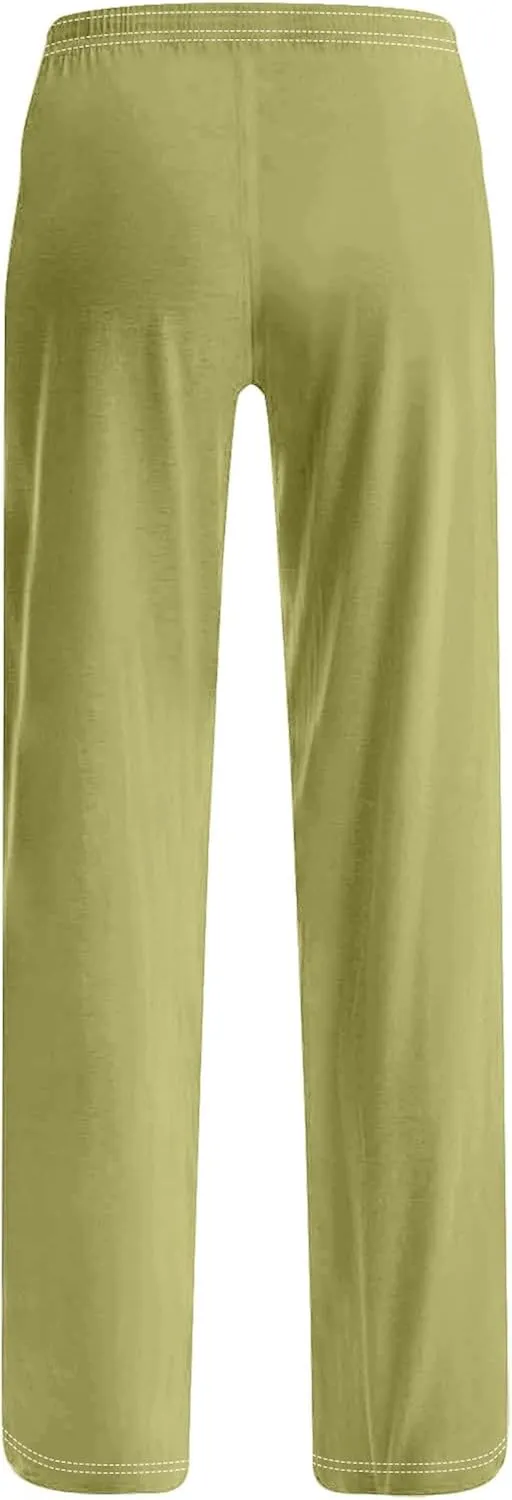 Women's Pajamas Pants Straight Wide Leg Casual Slacks Lounge at Home Daily Routine Cozy Leisure Sleeping Pants