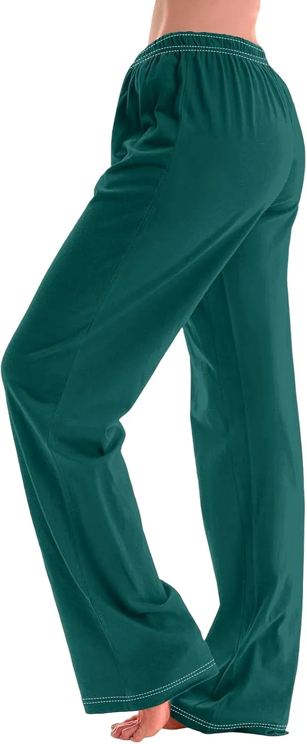 Women's Pajamas Pants Straight Wide Leg Casual Slacks Lounge at Home Daily Routine Cozy Leisure Sleeping Pants