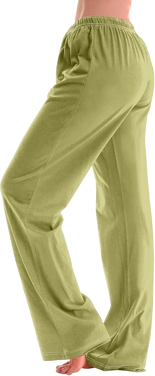 Women's Pajamas Pants Straight Wide Leg Casual Slacks Lounge at Home Daily Routine Cozy Leisure Sleeping Pants