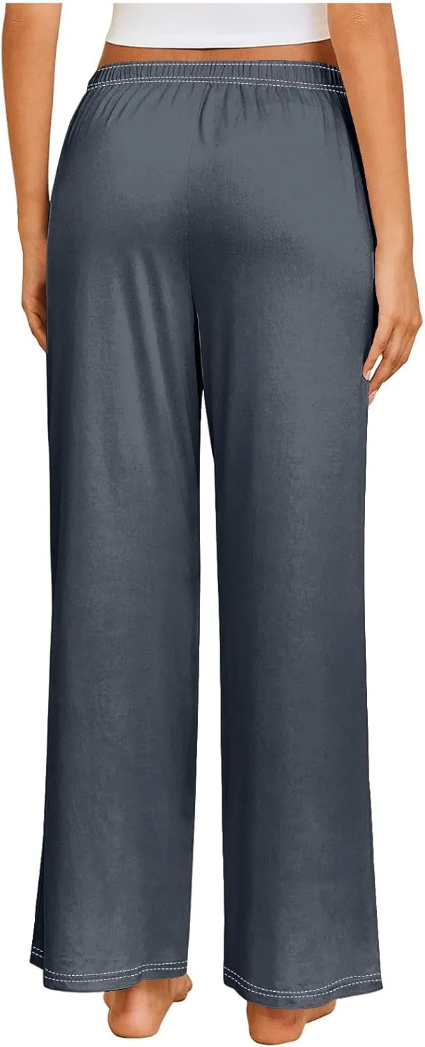 Women's Pajamas Pants Straight Wide Leg Casual Slacks Lounge at Home Daily Routine Cozy Leisure Sleeping Pants