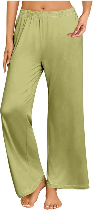 Women's Pajamas Pants Straight Wide Leg Casual Slacks Lounge at Home Daily Routine Cozy Leisure Sleeping Pants