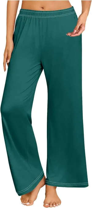 Women's Pajamas Pants Straight Wide Leg Casual Slacks Lounge at Home Daily Routine Cozy Leisure Sleeping Pants
