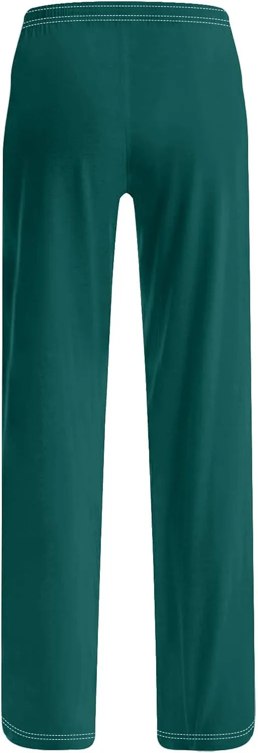 Women's Pajamas Pants Straight Wide Leg Casual Slacks Lounge at Home Daily Routine Cozy Leisure Sleeping Pants