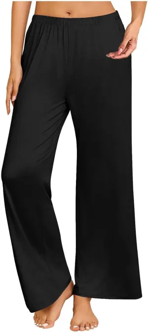 Women's Pajamas Pants Straight Wide Leg Casual Slacks Lounge at Home Daily Routine Cozy Leisure Sleeping Pants