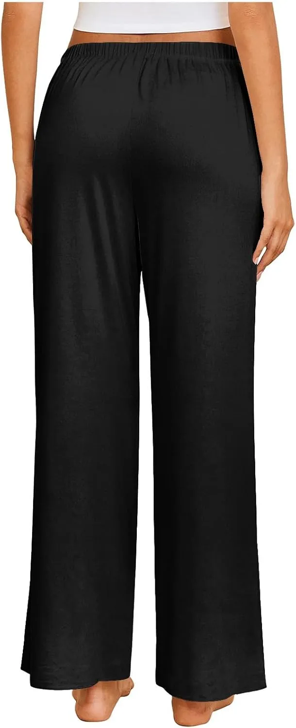 Women's Pajamas Pants Straight Wide Leg Casual Slacks Lounge at Home Daily Routine Cozy Leisure Sleeping Pants