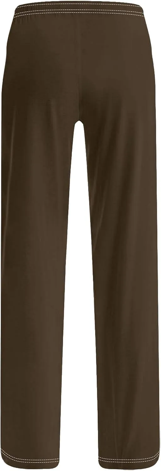 Women's Pajamas Pants Straight Wide Leg Casual Slacks Lounge at Home Daily Routine Cozy Leisure Sleeping Pants