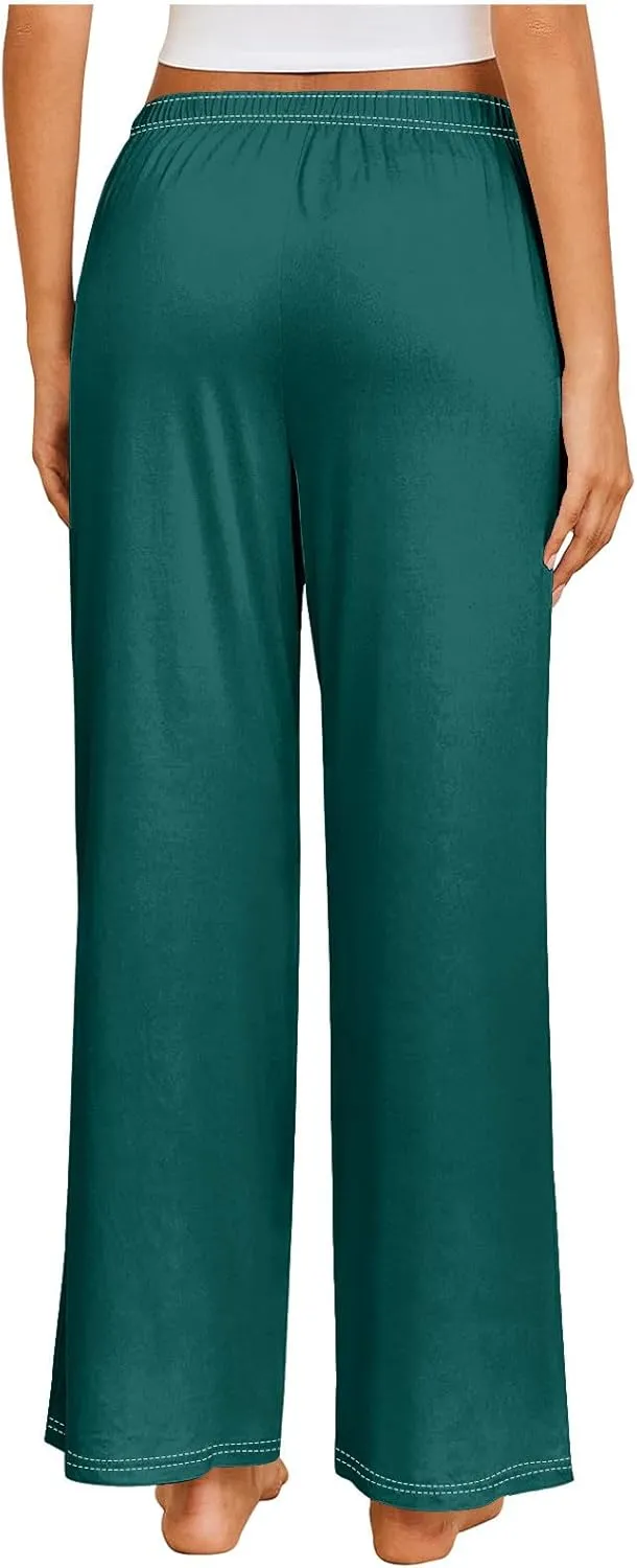 Women's Pajamas Pants Straight Wide Leg Casual Slacks Lounge at Home Daily Routine Cozy Leisure Sleeping Pants