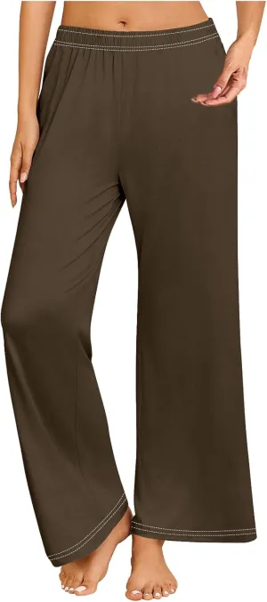 Women's Pajamas Pants Straight Wide Leg Casual Slacks Lounge at Home Daily Routine Cozy Leisure Sleeping Pants