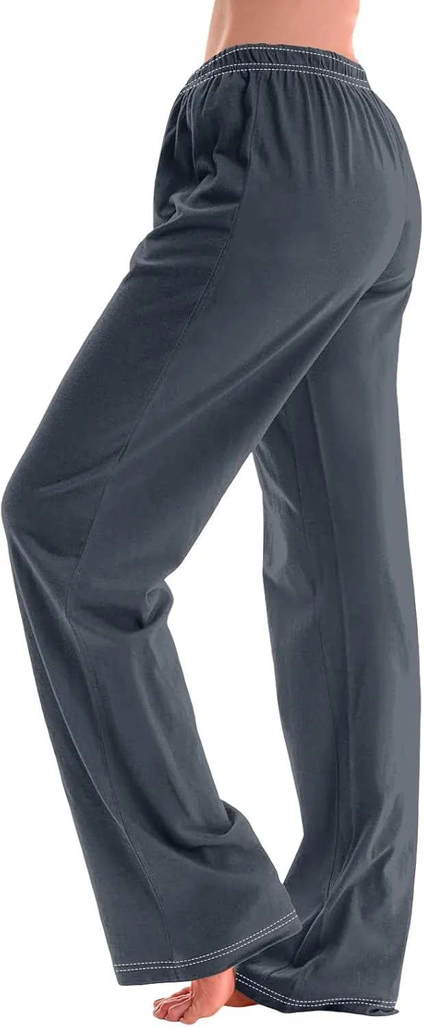 Women's Pajamas Pants Straight Wide Leg Casual Slacks Lounge at Home Daily Routine Cozy Leisure Sleeping Pants