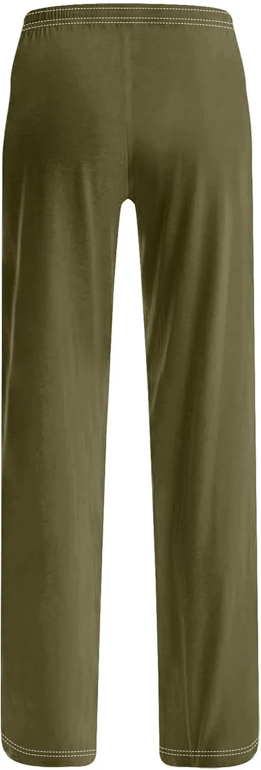 Women's Pajamas Pants Straight Wide Leg Casual Slacks Lounge at Home Daily Routine Cozy Leisure Sleeping Pants