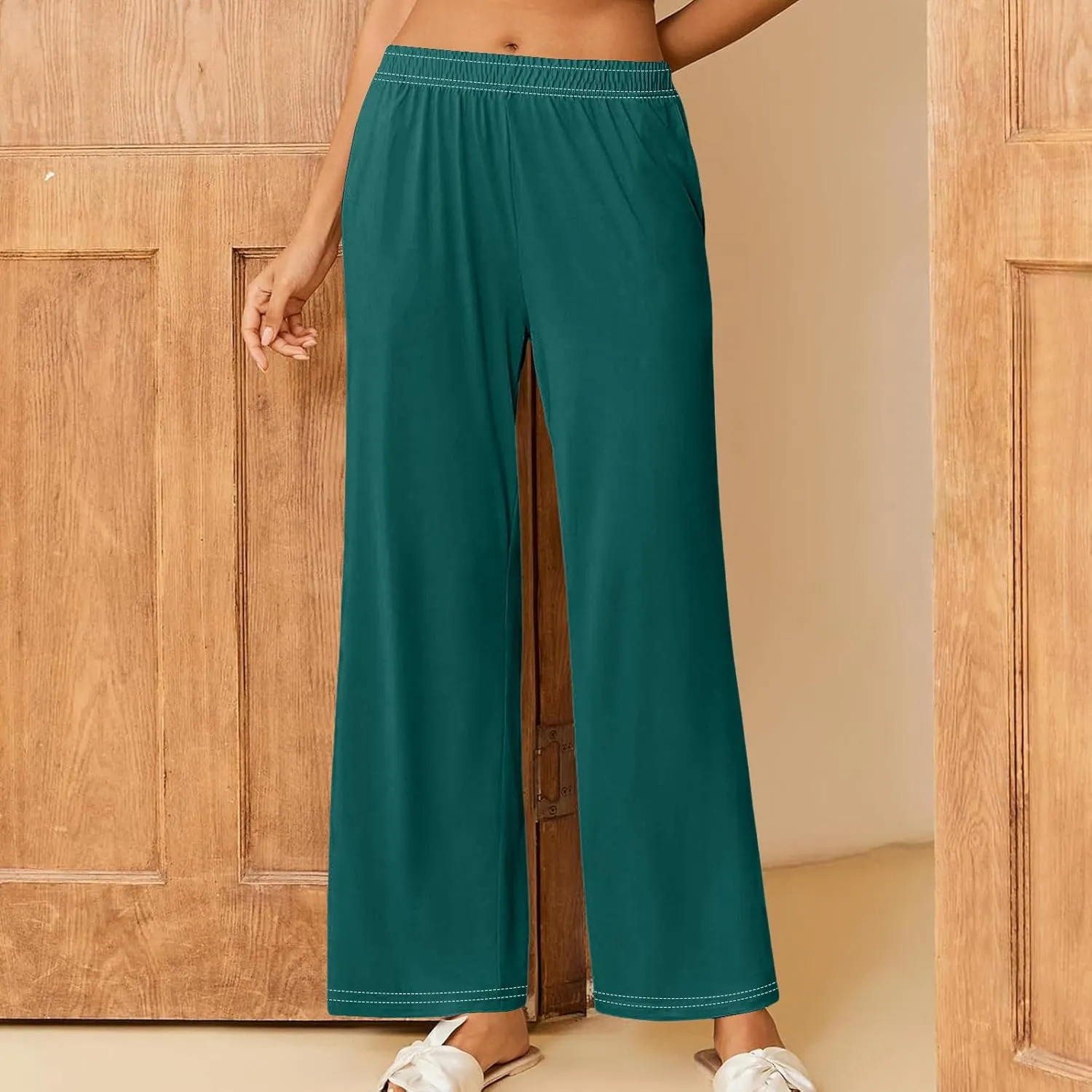 Women's Pajamas Pants Straight Wide Leg Casual Slacks Lounge at Home Daily Routine Cozy Leisure Sleeping Pants